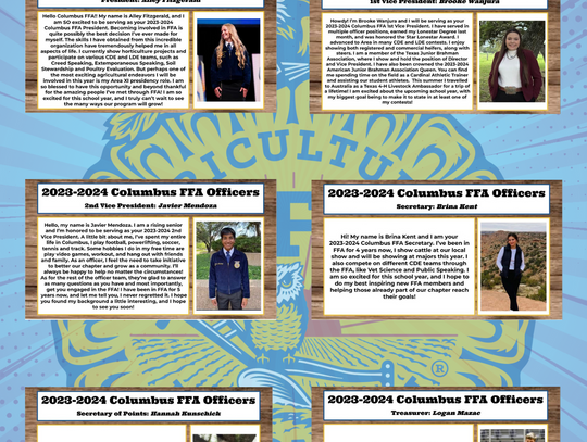 2023-2024 Columbus FFA Officers