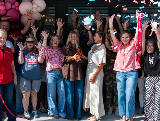 Blend Hair Salon snips opening ribbon