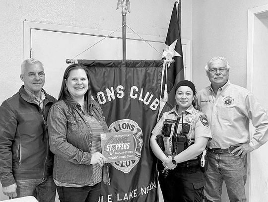 Colorado County Crime Stoppers stop by EL Noon Lions Club