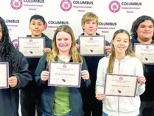 COLUMBUS HIGH SCHOOL AWARDS OUTSTANDING STUDENTS AND STAFF FOR 3RD SIX WEEKS