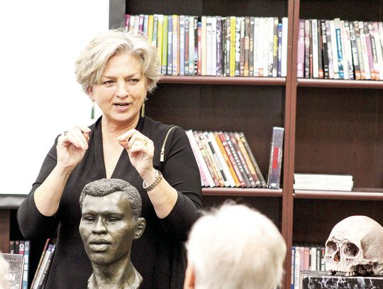 Community attends presentation by forensic reconstruct artist and sculptor