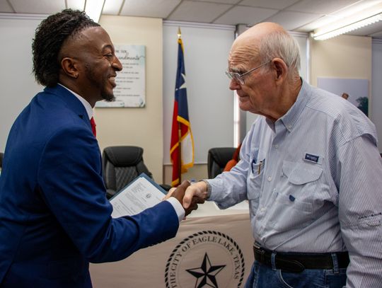 Eagle Lake, Weimar swear in new council; around 50 attended Eagle Lake in support of new Black mayor