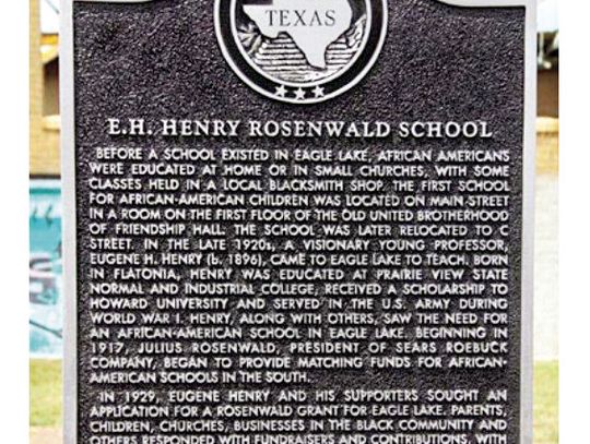 Recognizing the E.H. Henry Rosenwald School of Eagle Lake