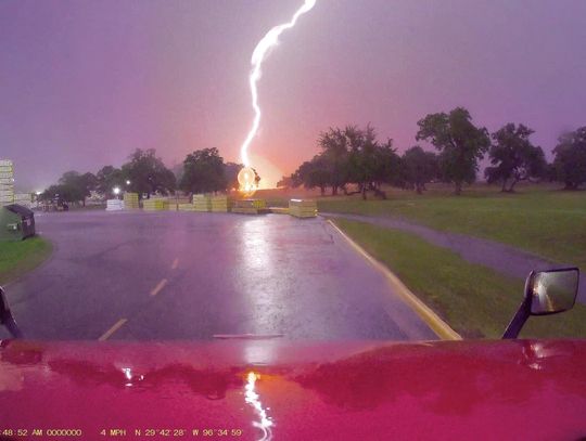 Stormy weather causes lightning strike