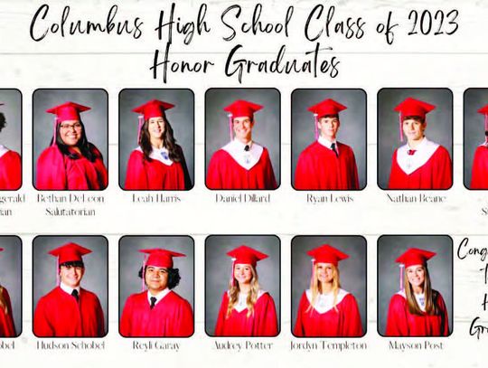 Top graduates for RHS, CHS, WHS and graduation dates