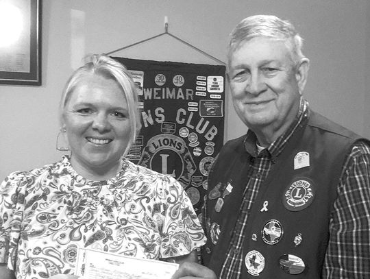 WEIMAR ELEMENTARY PRINCIPAL VISITS WEIMAR LIONS CLUB