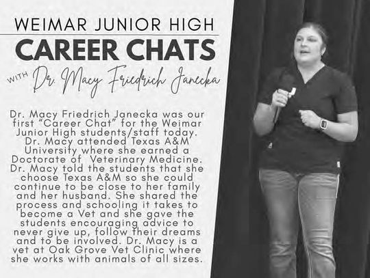 WEIMAR JH HOSTS CAREER CHAT