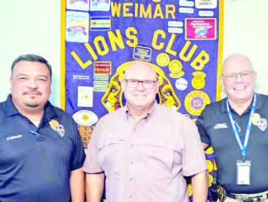 WEIMAR PD VISITS WEIMAR LIONS CLUB