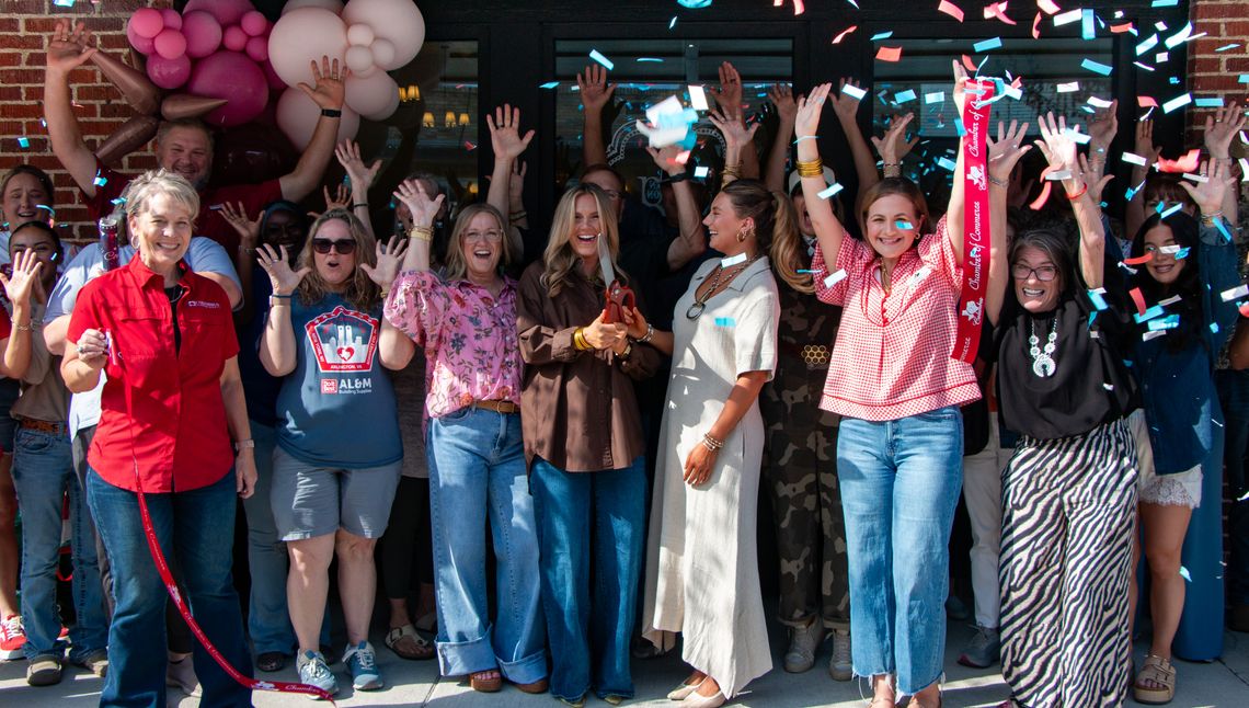 Blend Hair Salon snips opening ribbon