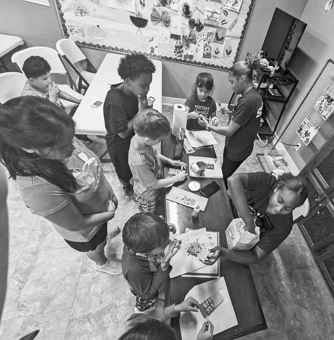 BOYS AND GIRLS CLUB LEARNING SEA MAMMALS