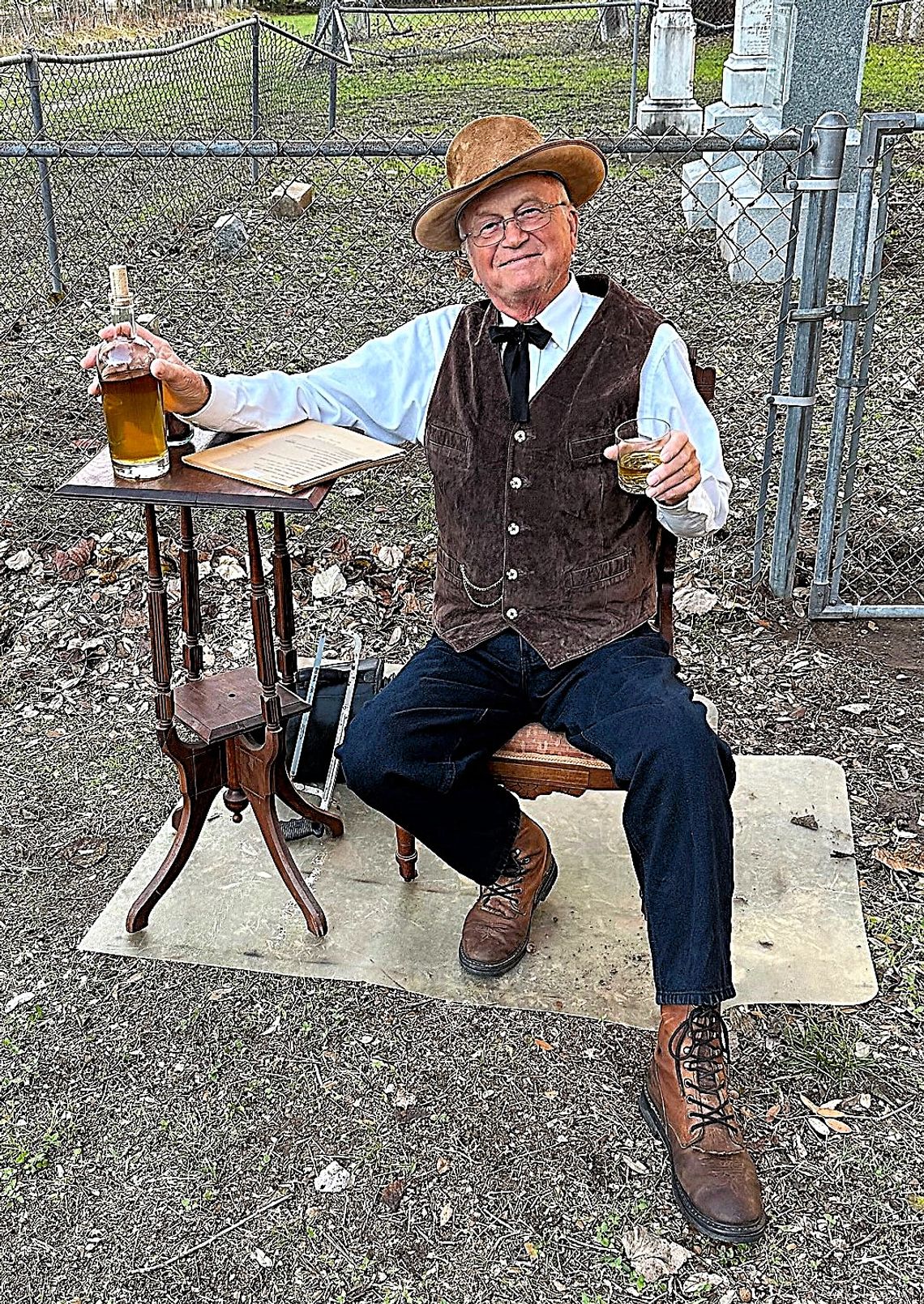 Sam Hodge portrays Caspar Byars at the Old City Cemetery. Courtesy of Tracey Wegenhoft