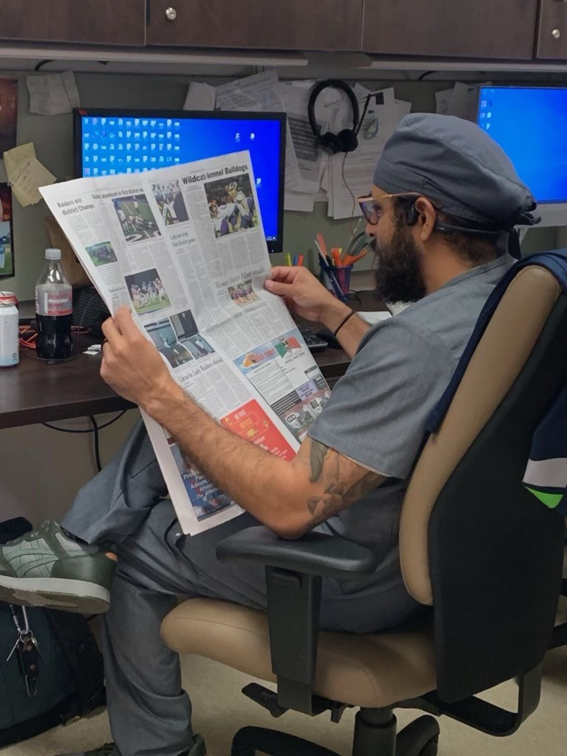 The Citizen made it out to the streets of San Antonio as R.N. Jason Pulido is pictured here reading the Citizen on his lunch break at Audie Murphy Veterans Hospital. 