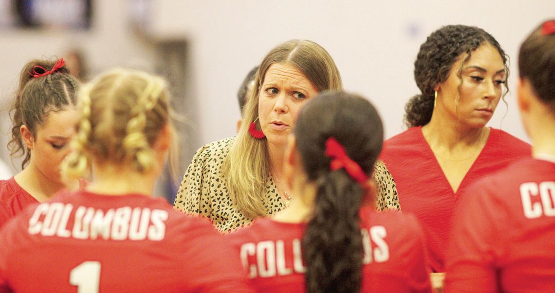 Columbus head volleyball coach Kayley Johns