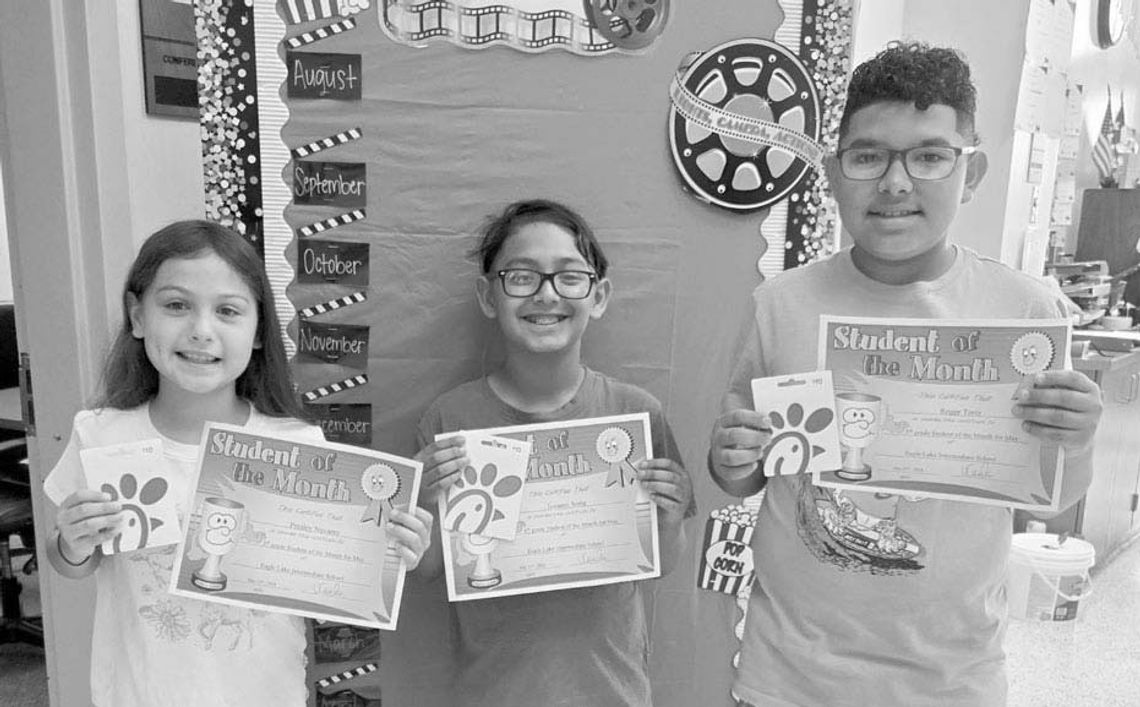 EAGLE LAKE INTERMEDIATE SELECTS STUDENTS OF THE MONTH