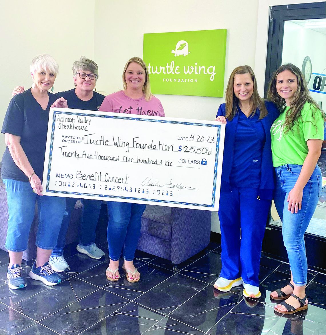 Holman Valley Steakhouse raises over $25,000 for Turtle Wing Foundation