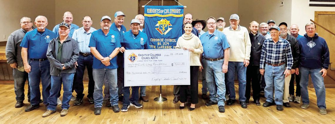 LA GRANGE KNIGHTS OF COLUMBUS DONATE TO TURTLE WING