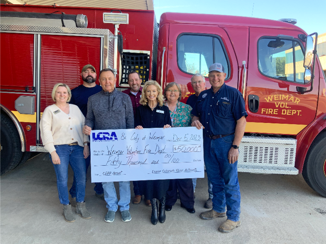 LCRA, city award $50K grant to Weimar VFD for updated safety gear