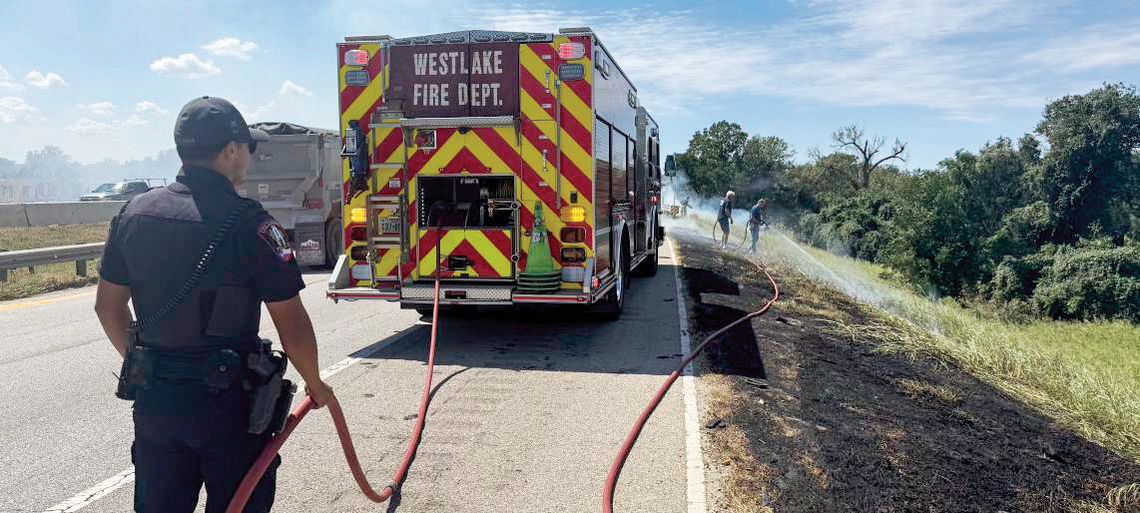 Oakridge VFD battles grass fire right after picking up new engine