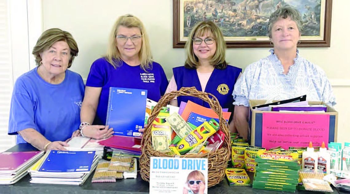 WEIMAR ENCORE LIONS COLLECT SCHOOL SUPPLIES TO DONATE