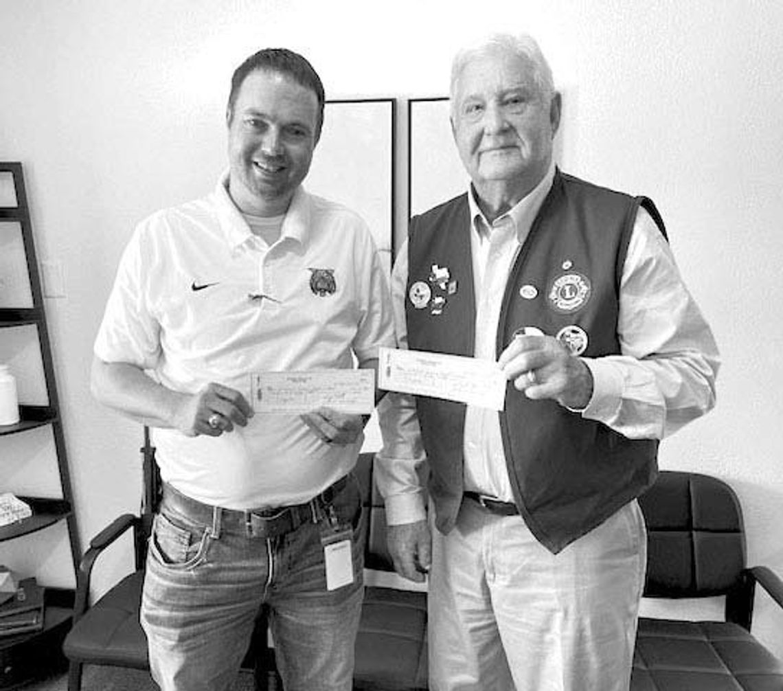 WEIMAR LIONS DONATE TO WEIMAR ISD