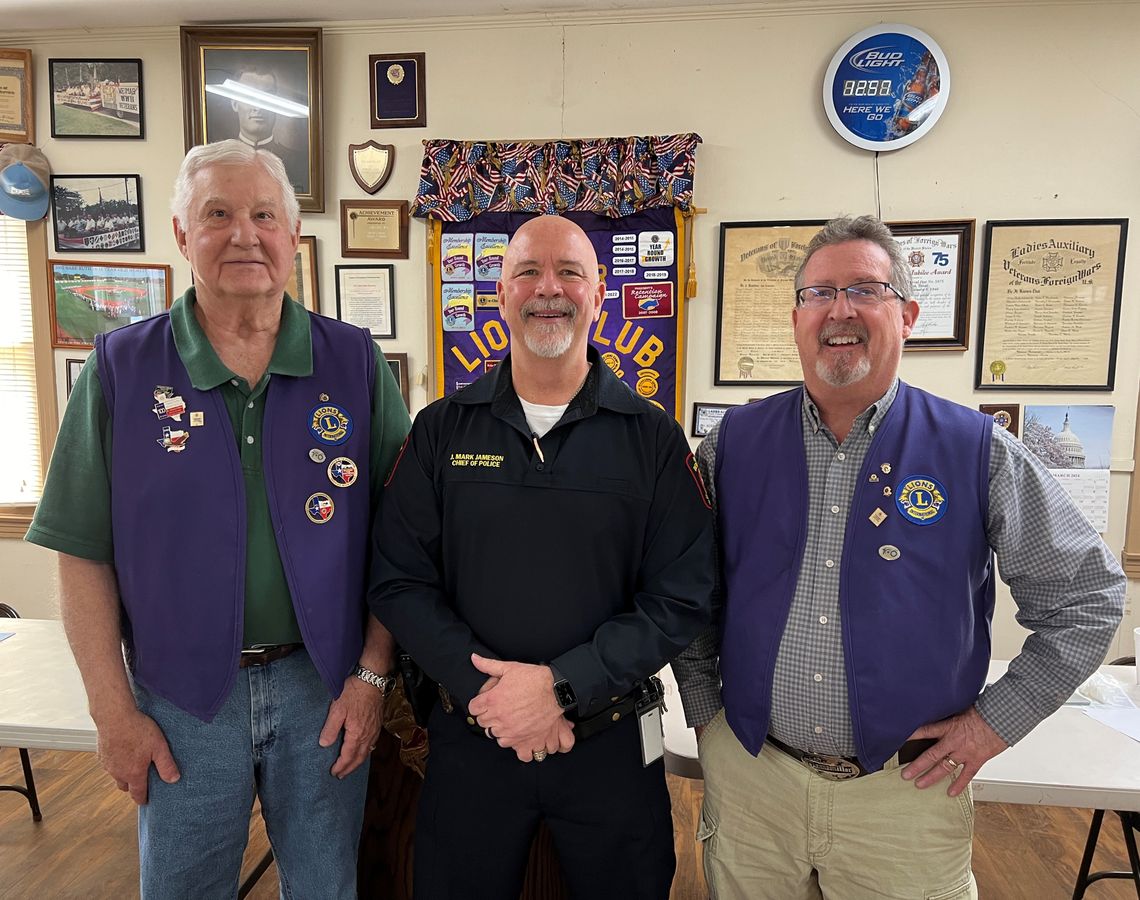 Pictured from left are Jimmy Knebel, Chief Jameson and Mark Dannemiller.