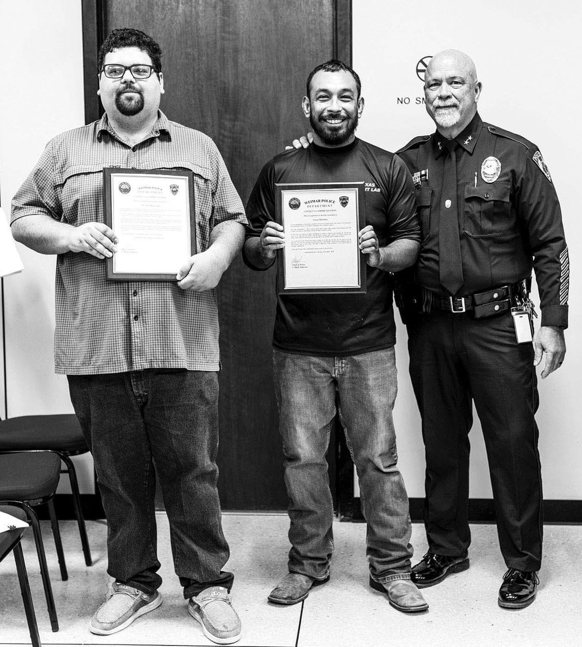 Weimar PD awards residents for acts of heroism