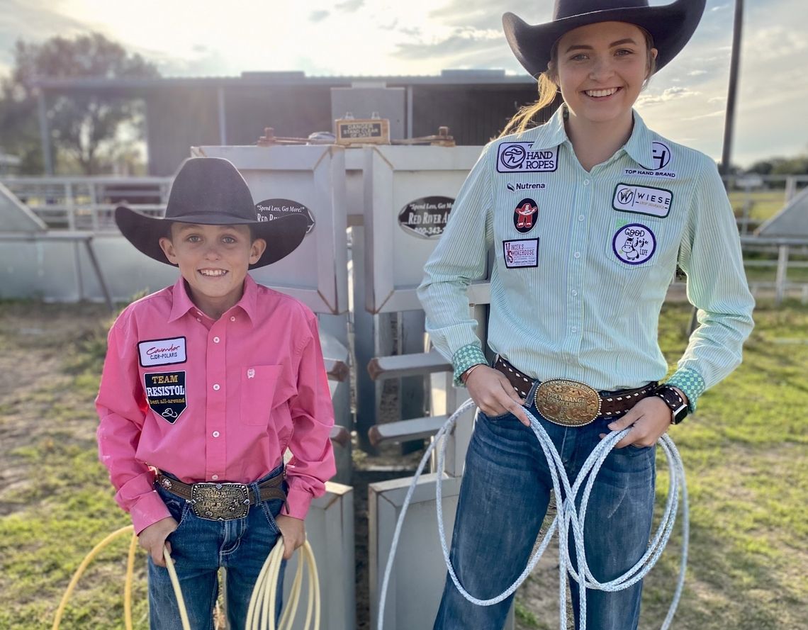 Pictured are Jaxon Wahlberg and Jakelyn Primrose, two rodeo competitors that qualified for an intracontinental competition in Vegas. Courtesy photo