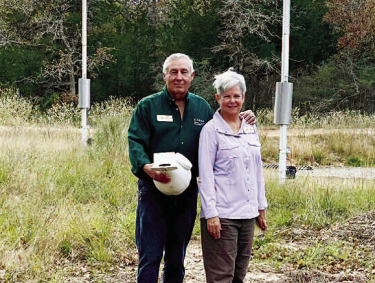 Bert and Jean Stiplecovich’s interest in purple martins has grown over 20 years. Their two ground racks— each with 32 gourds—await the return of purple martins. Courtesy photos