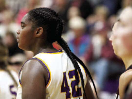 Post player Jaiya Cook helps the Ladycats rebounding efforts down low.