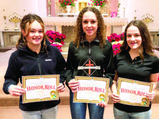 Eighth grade honors and high honors: Allie Cranek (H), Madisan Glueck (H), Aubrey Muzny (H). Not pictured Sidney Newman (HH) Courtesy photos