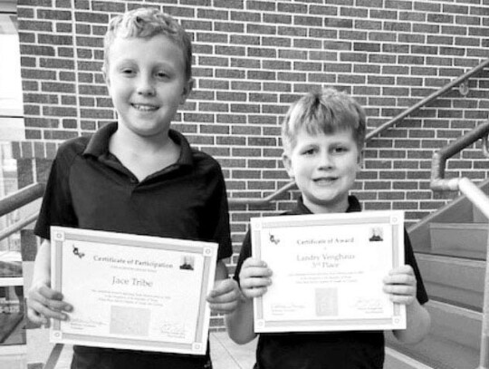 Ms. Tromblee’s class participants at SAS-Jace Tribe and Landry Venghaus (third place).