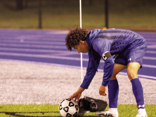 Jesus Belman sets up for the corner kick during a game earlier this season.