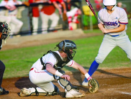 Dylan Zajicek mans the starting catcher role against Tidehaven. Citizen | Trenton Whiting