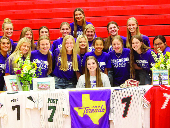 Columbus softball senior Mayson Post signed her official letter of intent to attend Concordia University Texas.