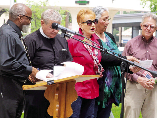 Pastor Dan Poré, Pastor Alan Kethan, Dr. Mazie Leftwich, Pastor Sunshine Reyes, and Pastor Victor Morrison. Citizen | Shayla Kuykendall