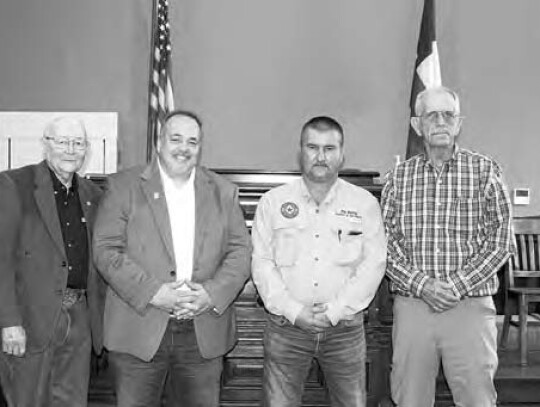 Colorado County Justice of the Peace officers from left- Judge Stan Warfield (Precinct 4), Judge Don Clark (Precinct 3), Judge Boe Reeves (Precinct 2), and Judge Billy Hefner (Precinct 1).