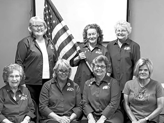 Weimar VFW Auxiliary Officers for 2023-2024: (Front row, left) Jeanette Hoelscher (Chaplain), Charlene Muras (President), Dolores Lauck (Senior Vice President) and Norma White (Conductress); (back row, left) Pam Marshall (Trustee #3), Jeanette Koenig (Tru