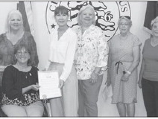 The council approved a proclamation recognizing National Garden Week. Pictured are Columbus Garden Club members Debbie Braden, Janet Johnson (seated), Wanda Anglin, Mayor Lori An Gobert, Sharon Wegenhoft, Helen Huddleston, Velma Harrington, and Patti Schi