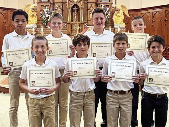 Fourth grade (front) - Cade Wessels, Hayes Kloesel, Wyatt Janecka, Frank Janecka, (back) Chandler Williams, Heston Pesak, Brandt Kahanek, and Owen Berger.