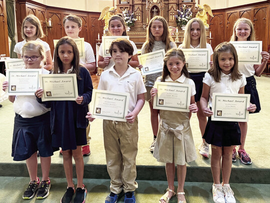 Third grade - (front) Faith Vavra, Isabelle Marek, Patrick Baggerly, Lainey Melnar, Lillie Herzik, (back) Kelsey Wied, Aiden Prichard Jones, Kortlyn Jahn, Korie Fogleman, Charlee Davis, and Hadley Brandt.