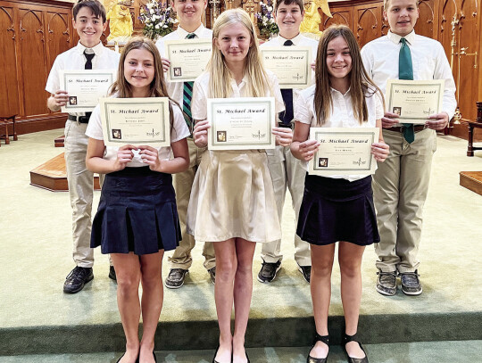 Seventh grade- (front) Kendall Jahn, Callie Janak, Ella Herzik, (back) Dayson Mace, Cullen Marek, Hudson Hillje, and Dawson Brandt. Not Pictured- Collin Brown.