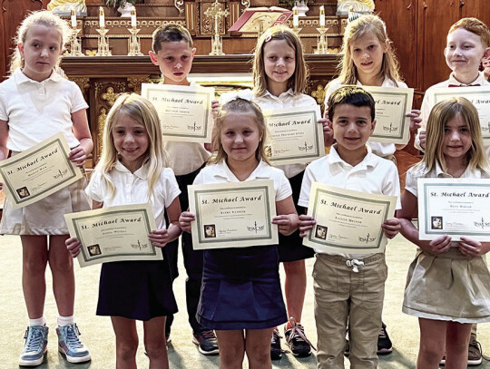 First grade - (front) Annie Wessels, Avery Vanicek, Easton Melnar, Addy Berger, (back) Hadley Wick, Matthew Srubar, Isabelle Prichard Jones, Emily Herzik, Kyle Barrow. Not Pictured-Carson Williams and Sadie Davis.