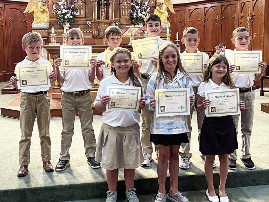 Second grade - (front) Kassie Moeller, Myla Pavlu, Finley Marshall, (back) Jesse Janecka, Lane Anders, Grant Janecka, Beau Anders, Parker Helmcamp, and Mason Bittner.