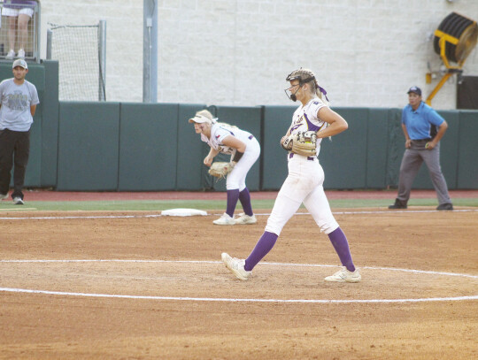 Reagan Wick was the winning pitcher in both of Weimar’s state games. Citizen | Colleen Garcia