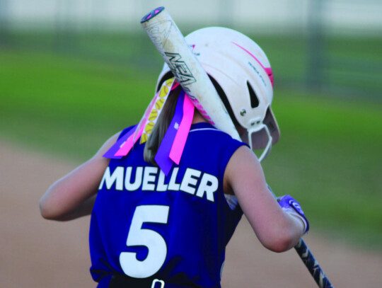 Brynlee Mueller digs in for her at-bat