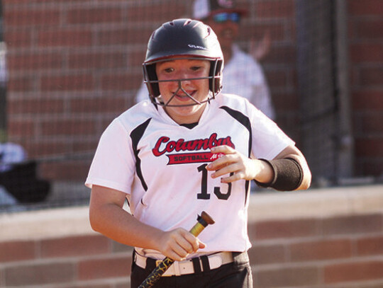 Braylin Gonzales walking up for her cuts at the plate in the sixth inning.