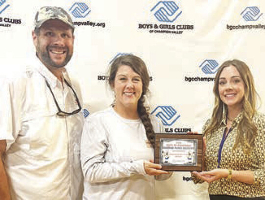 Second place dessert: Dustin and Amanda LaBat of Specklebelly Farms, pictured with Morgan Barten Courtesy | Boys and Girls Clubs of Champion Valley