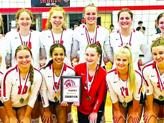 Left: The Lady Cards who earned spots on the All-Tournament team from left to right are Ally Tribe, Caylie Neisner, Ember Mandola and Sage Thomas. Right: The Lady Cards team. Courtesy photos