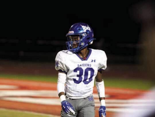 Dae’drick Johnson for the Raiders walks off the field after a play.