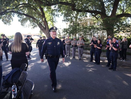 Weimar PD Chief Mark Jameson on the last day of his post with the Victoria Police Department. Courtesy of City of Victoria